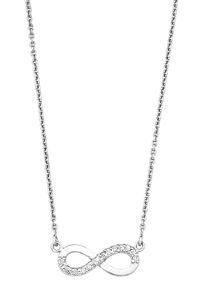 Kette mit Anh&auml;nger Amor "Infinity / Unendlichkeitsschleife", silber (silber, 925), Halsketten, Damen, Silber 925 (Sterlingsilber), L: 45 B: 1mm, Kette mit Anh&auml;nger, mit Zirkonia (synth.), B:1mm