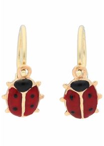 Paar Ohrh&auml;nger Firetti "Schmuck Geschenk Silber 925 Ohrschmuck Patentbrisur Marienk&auml;fer", bunt (silber, 925, goldfarben, rot, schwarz), Ohrringe, M&auml;dchen, Silber 925 (Sterlingsilber), Paar Ohrh&auml;nger