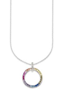 Kette mit Anh&auml;nger Bruno Banani "Schmuck Geschenk Silber 925 Halsschmuck Halskette Regenbogen", silber (silberfarben, mehrfarbig), Halsketten, Damen, Silber 925 (Sterlingsilber), L: 48 B: 1,4mm, Kette mit Anh&auml;nger, mit Zirkonia (synth.), B:1,4mm
