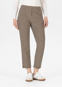 3/4-Hose Stehmann, Damen, Gr. 46, N-Gr, braun (camel,552), Web, Obermaterial: 62% Viskose, 33% Polyamid, 5% Elasthan, Minimalmuster, gemustert, 3/4-L&auml;nge, Hosen 3/4-Hose, mit Minial-Muster