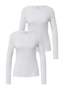 Langarmshirt s.Oliver, Damen, Gr. 36, 2x wei&szlig;, Single Jersey, Obermaterial: 100% Baumwolle, unifarben, tailliert h&uuml;ftbedeckend, Rundhals, Shirts Langarmshirt, mit Rundhalsausschnitt, 2er Pack