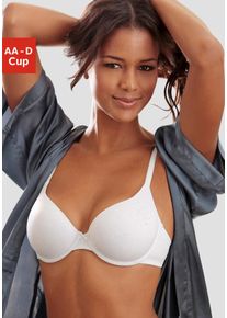 Schalen-BH Lascana, Damen, Gr. 85, Cup A, wei&szlig;, Microtouch, Obermaterial: 82% Polyamid (TACTEL), 18% Elasthan (LYCRA), Basic, BHs Schalen-BH, mit B&uuml;gel, aus innovativem Spacer-Material, Basic Dessous