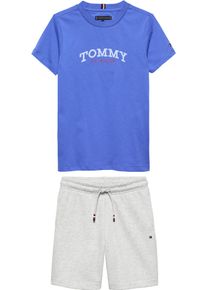 Shirt & Shorts Tommy Hilfiger "MONOTYPE GRAPHIC TEE SHORT SET", Jungen, Gr. 6 (116), empire blau, Jersey, Obermaterial: 80% Baumwolle, 20% Polyester, unifarben, KOB Set-Artikel Shirt & Shorts, Kinder bis 16 Jahre, Druck, regular fit