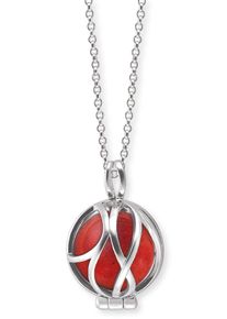 Kette mit Anh&auml;nger Engelsrufer "Powerful Stone Roter Jaspis" Gr. XS, bunt (silberfarben, rot), Halsketten, Damen, XS, Silber 925 (Sterlingsilber), L: 50, Kette mit Anh&auml;nger, mit Jaspis