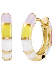 Paar Creolen Firetti "Schmuck Geschenk Silber 925 Emaille", bunt (gelbgoldfarben, wei&szlig;, pink, gelb, schwarz, t&uuml;rkis, rot), Ohrringe, Damen, 19,2mm, Silber 925 (Sterlingsilber), Paar Creolen, Made in Germany