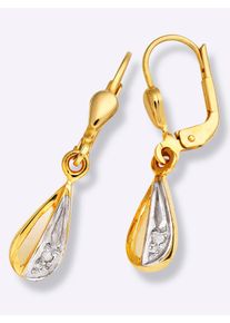 Paar Ohrh&auml;nger Lady, gold (gelbgold 375), Ohrringe, Damen, Diamanten, Paar Ohrh&auml;nger