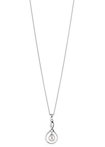 Kette mit Anh&auml;nger ADRIANA "Bellagio - Infinity/Unendlichkeitsschleife, B3", bunt (silberfarben, wei&szlig;), Halsketten, Damen, Perlen Silber 925 (Sterlingsilber), L: 50, Perlen, Silber 925 (Sterlingsilber), Kette mit Anh&auml;nger, Made in Germany - mit S&uuml;&szlig;wasserzuchtperle