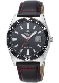 Funkuhr MASTER TIME "Super Power Sporty", schwarz (schwarz, rot), Armbanduhren, Herren, Funkuhr, Armbanduhr, Quarzuhr, Herrenuhr, Datum, Leuchtzeiger