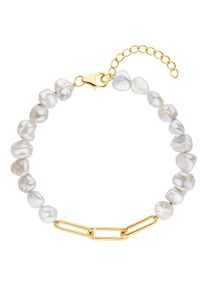 Perlenarmband Firetti "Schmuck Geschenk Armschmuck Armkette Perle", gold (gelbgoldfarben, wei&szlig;), Armb&auml;nder, Damen, 22cm, Perlen Silber 925 (Sterlingsilber), Perlen, Silber 925 (Sterlingsilber), Perlenarmband, Made in Germany - mit S&uuml;&szlig;wasserzuchtperle