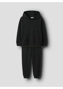 Jogginganzug name it "NKMVIAN SWEAT SET BRU NOOS", Jungen, Gr. 116, schwarz (schwarz (blank)), Sweatware, Obermaterial: 100% Baumwolle, unifarben, Basic, Sportanz&uuml;ge Jogginganzug