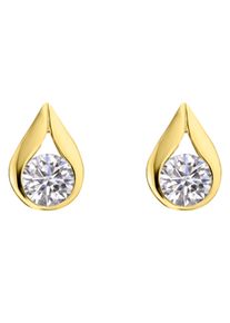 Paar Ohrstecker ONE ELEMENT "Zirkonia Ohrringe Ohrstecker aus 333 Gelbgold", gold, Ohrringe, Damen, Gelbgold 333, Paar Ohrstecker