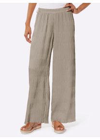 CR&Eacute;ATION L Webhose CREATION L, Damen, Gr. 44, Normalgr&ouml;&szlig;en, sesam, 76% Viskose, 15% Polyamid, 9% Leinen, unifarben, Hosen Webhose