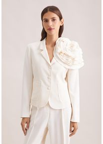 Jackenblazer Seidensticker, Damen, Gr. 38, sanftes wei&szlig;, 99% Viskose, 1% Elastan, unifarben, Blazer Jackenblazer