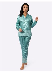 w&auml;schepur Schlafanzug W&Auml;SCHEPUR, Damen, Gr. 44/46, gr&uuml;n (salbei), 83% Polyester, 17% Baumwolle, Homewear-Sets Schlafanzug