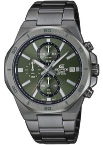 Chronograph CASIO EDIFICE, schwarz (anthrazit, olivgr&uuml;n), Armbanduhren, Herren, Chronograph, Quarzuhr, Armbanduhr,Herrenuhr,bis 10bar wasserdicht, Edelstahlarmband