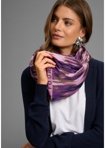 Loop Laura Scott, Damen, braun (lila, braun, nachtblau), Web, Polyester, gemustert, gestreift, Modet&uuml;cher Loop, mit modischem Druck & Schrift-Mix - NEW