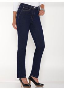 5-Pocket-Jeans Classic Basics, Damen, Gr. 46, Normalgr&ouml;&szlig;en, blau (dunkelblau), 81% Baumwolle, 17% Polyester, 2% Elasthan, unifarben, lang, Jeans 5-Pocket-Jeans