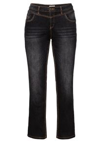 Stretch-Jeans sheego, Damen, Gr. 26, Kurzgr&ouml;&szlig;en, schwarz (schwarz denim), 98% Baumwolle, 2% Elasthan, unifarben, lang, Jeans Stretch-Jeans