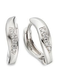 Paar Creolen Bruno Banani "Schmuck Geschenk Silbercreolen", silberfarben, kristallwei&szlig;, kristallwei&szlig;, Ohrringe, Damen, 13,2mm, Silber 925 (Sterlingsilber), Paar Creolen, mit Zirkonia (synth.)