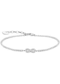 Tennisarmband Thomas Sabo "mit Infinity/Unendlichkeitschleife und Steinen" Gr. 19, silber (silberfarben, kristallwei&szlig;, kristallwei&szlig;), Armb&auml;nder, Damen, 19, Silber 925 (recycelt), Tennisarmband, mit Zirkonia (synth.)