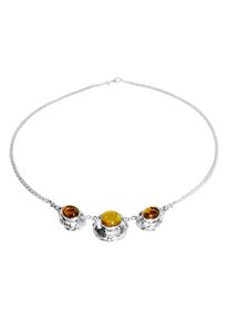 Collier OSTSEE-SCHMUCK "- Fischland - Silber 925/000 - Bernstein" Gr. 45, silber (silber 925, silberfarben, wei&szlig;), Halsketten, Damen, Silber 925 (Sterlingsilber), Collier