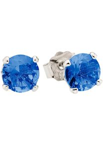 Paar Ohrstecker "Schmuck Geschenk Silber 925 Silberohrstecker", bunt (silberfarben, blau, blau), ANISTON JEWELRY & WATCHES, Ohrringe, Damen, 4mm, Silber 925 (Sterlingsilber), Paar Ohrstecker, mit Zirkonia (synth.) oder Glasstein