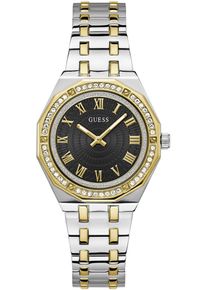 Quarzuhr Guess "DESIRE", silber (silberfarben, gelbgoldfarben), Armbanduhren, Damen, Quarzuhr, Armbanduhr, Damenuhr, Kristallsteine, Mineralglas, Edelstahlarmband
