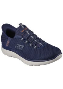 Slip-On Sneaker Skechers "SUMMITS-HIGH RANGE", Herren, Gr. 49,5, blau (navy), Textil, Schuhe Slip-On Sneaker, Freizeitschuh mit Slip Ins-Fersenpart f&uuml;r einen leichten Einstieg, Topseller