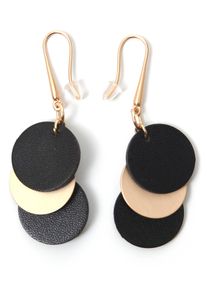 Paar Ohrhaken Firetti "Kreise, matt, schwarz, feminin", rosa (ros&eacute;goldfarben, schwarz), Ohrringe, Damen, 20mm, Metall Polyurethan, Metall, Polyurethan, Paar Ohrhaken