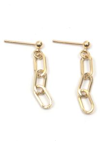 Paar Ohrstecker Firetti "kleine Kugeln, Kettenglieder", gold (gelbgoldfarben), Ohrringe, Damen, Metall, Paar Ohrstecker