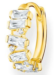 Single-Creole Thomas Sabo "farbige Steine, wei&szlig;e Steine", gold (gelbgoldfarben, wei&szlig;, kristallwei&szlig;), Ohrringe, Damen, Silber 925 (recycelt), Single-Creole, mit Glas-Keramik Stein, Korund (synth.), Zirkonia (synth.)