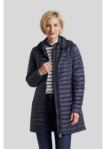 Parka Bugatti, Damen, Gr. 34, blau (marine), 100% Polyamid, regular fit, normaler Saum, Jacken Parka, mit abnehmbarer Kapuze