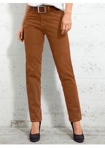 5-Pocket-Jeans Inspirationen, Damen, Gr. 46, Normalgr&ouml;&szlig;en, braun (cognac), 98% Baumwolle, 2% Elasthan, unifarben, lang, Jeans 5-Pocket-Jeans