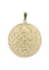 Kettenanh&auml;nger OSTSEE-SCHMUCK "- Hiddensee 26 mm rund - Silber 925/000, vergoldet -" Gr. 35, gold (goldfarben, gelb), Schmuckanh&auml;nger, Damen, Silber 925 (Sterlingsilber), Kettenanh&auml;nger