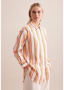 Longbluse Seidensticker "Schwarze Rose", Damen, Gr. M38, pink, 69% Baumwolle, 25% Polyamid, 6% Elasthan, gestreift, oversize, ohne Ausschnitt, Blusen Longbluse, 1/1 Kragen Streifen