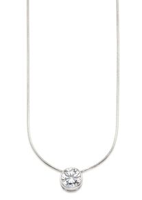 Kette mit Anh&auml;nger Bruno Banani "Schmuck Geschenk Silber 925 Halsschmuck Halskette Schlangenkette Stein", silber (silberfarben, kristallwei&szlig;), Halsketten, Damen, Silber 925 (Sterlingsilber), L: 45, Kette mit Anh&auml;nger, mit Zirkonia (synth.), Korund (synth.) oder Spinell (synth.)