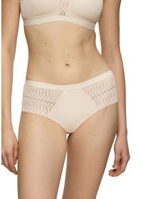 Maxislip Triumph "Aura Spotlight", Damen, Gr. 40, beige (creamy dream), Microtouch, Obermaterial: 79% Polyamid, 21% Elasthan, k&ouml;rpernah, Unterhosen Maxislip, moderne Grafikspitze, elastischer Bund, Microfaser