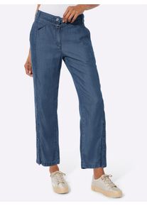 CR&Eacute;ATION L Cargojeans CREATION L, Damen, Gr. 46, Normalgr&ouml;&szlig;en, blau, bleached, 100% Lyocell, unifarben, 7/8-L&auml;nge, Jeans Cargojeans