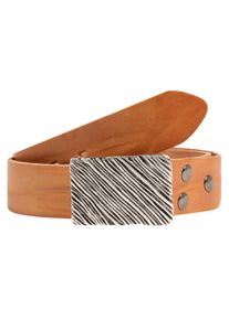 Lederg&uuml;rtel RETTUNGSRING G&Uuml;RTEL, Damen, Gr. 105, braun (cognac), Leder, unifarben, G&uuml;rtel Lederg&uuml;rtel, mit austauschbarer Schlie&szlig;e &raquo;Seegras Rechteck&laquo;