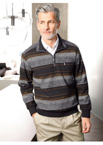 Sweatshirt Marco Donati, Herren, Gr. 48/50, gelb (anthrazit, camel, meliert), 65% Polyester, 35% Baumwolle, gemustert, mehrfarbig, Sweatshirts Sweatshirt