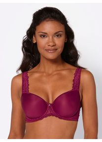 Schalen-BH Viania, Damen, Gr. 95, Cup G, rot (weinrot), 77% Polyester, 13% Polyamid, 10% Elasthan, BHs Schalen-BH