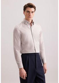 Businesshemd Seidensticker "Schwarze Rose", Herren, Gr. L (42), normale &Auml;rmell&auml;ngen, nougat, 100% Baumwolle, kariert, slim fit, 2-Knopf-Manschette, Hemden Businesshemd, Slim 1/1 Covered-Button-Down-Kragen Karo