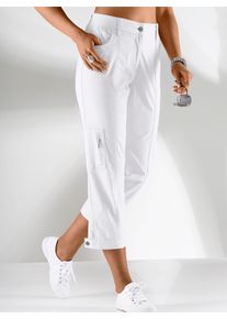 Stretch-Hose Casual Looks, Damen, Gr. 46, Normalgr&ouml;&szlig;en, wei&szlig;, 98% Baumwolle, 2% Elasthan, unifarben, 7/8-L&auml;nge, Hosen Stretch-Hose