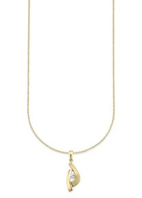 Kette mit Anh&auml;nger Bruno Banani "Schmuck Geschenk Silber 925 Halsschmuck Halskette Ankerkette", gold (gelbgoldfarben, wei&szlig;), Halsketten, Damen, Silber 925 (Sterlingsilber), L: 45, Kette mit Anh&auml;nger, mit Zirkonia (synth.)