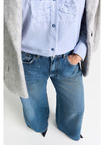 Weite Jeans RICHROYAL, Damen, Gr. 32, L&auml;nge 32, denim blau, Denim/Jeans, Obermaterial: 50% Baumwolle, 50% Lyocell, ausgestellt lang, Jeans Weite Jeans, mit hohem Bund, dezente Waschung