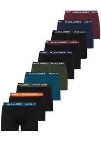 Jack & Jones Trunk JACK & JONES "JACSOLID MIX TRUNKS 10 PACK", Herren, Gr. S, 10 Stk., navy blazer pack:vineyard wine, kombu gr&uuml;n, legion blau, schwarz, schwarz, schwarz, schwarz, schwarz, Jersey, Obermaterial: 95% Baumwolle, 5% Elasthan, unifarben mit Farbeinsatz, Unterhosen Trunk