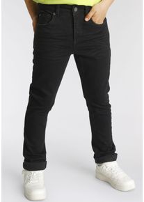 Stretch-Hose Arizona "Basic Jeans f&uuml;r Jungen", Jungen, Gr. 164, N-Gr, schwarz, Denim/Jeans, Obermaterial: 98% Baumwolle, 2% Elasthan, used, regular fit lang, Hosen Stretch-Hose, regular fit mit schmalem Bein