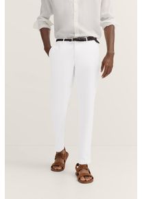 Chinohose Bugatti, Herren, Gr. 36, L&auml;nge 32, wei&szlig; (10, wei&szlig;), 97% Baumwolle, 3% Elasthan, unifarben, gerade, unten schmal, Hosen Chinohose, mit praktischen G&uuml;rtelschlaufen