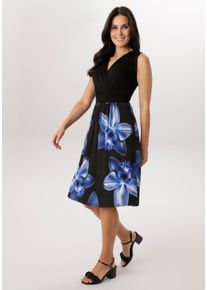 Jerseykleid Aniston SELECTED, Damen, Gr. 48, N-Gr, schwarz, royalblau, blau, dunkelblau, wei&szlig;, Single Jersey, Obermaterial: 95% Viskose, 5% Elasthan, bedruckt, gebl&uuml;mt, gemustert, figurumspielend knieumspielend, V-Ausschnitt, Kleider Jerseykleid, mit eleganter Wickeloptik und V-Ausschnitt - NEUE KOLLEKTION, Topseller