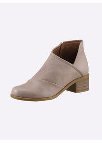 Stiefelette Heine, Damen, Gr. 39, grau (taupe), Glattleder, Leder, Rindsleder, Schuhe Stiefelette